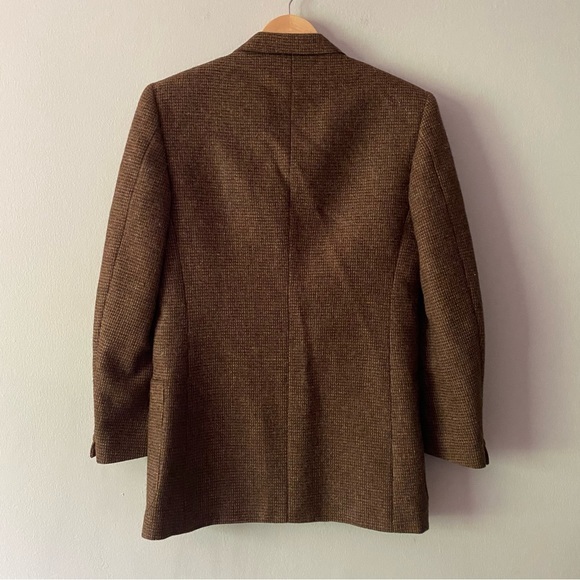 Jean Paul Germain Blazer Suit Jacket Single Button Long Sleeve Tweed Brown - Picture 6 of 8